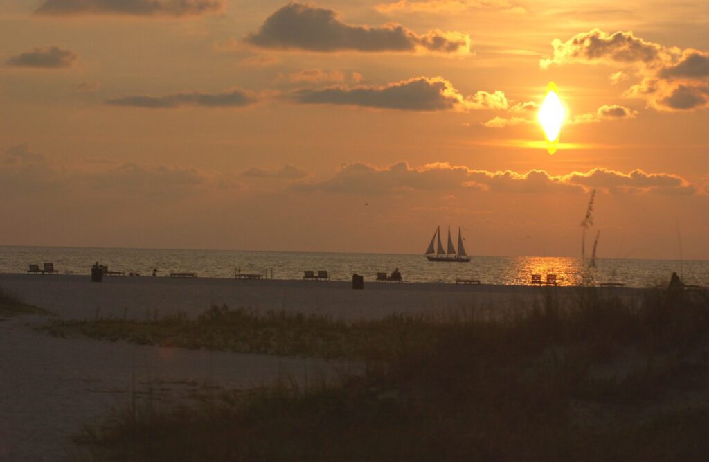 sand key park at sunset