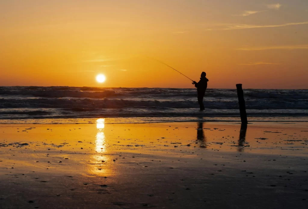 Fishing at sunset at Indian Rocks Beach
